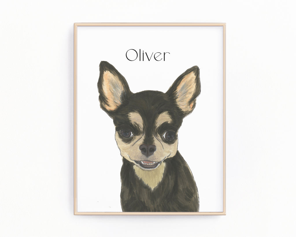 Personalized Chihuahua (Short Haired, Black & Tan) Fine Art Prints