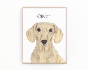 Personalized Dachshund (Cream, Smooth) Fine Art Prints