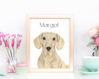 Personalized Dachshund (Cream, Smooth) Fine Art Prints