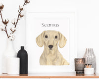 Personalized Dachshund (Cream, Smooth) Fine Art Prints