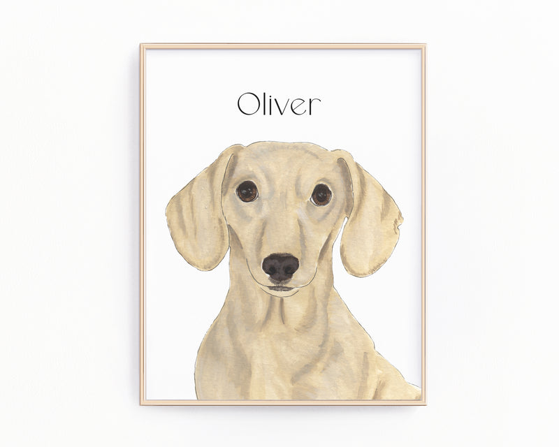 Personalized Dachshund (Cream, Smooth) Fine Art Prints