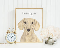 Personalized Dachshund (Cream, Smooth) Fine Art Prints