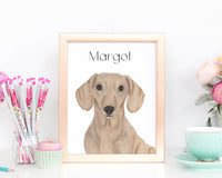 Personalized Dachshund (Red, Smooth) Fine Art Prints