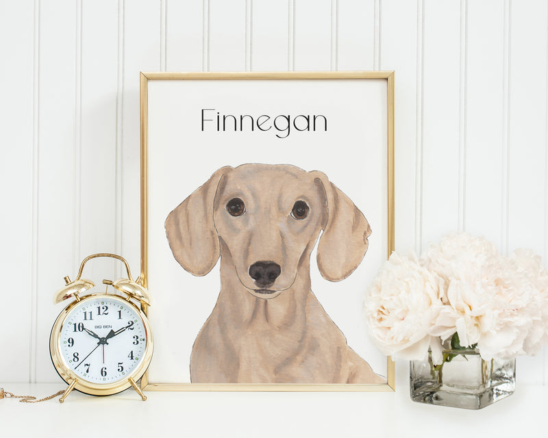 Personalized Dachshund (Red, Smooth) Fine Art Prints