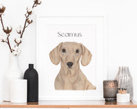 Personalized Dachshund (Red, Smooth) Fine Art Prints