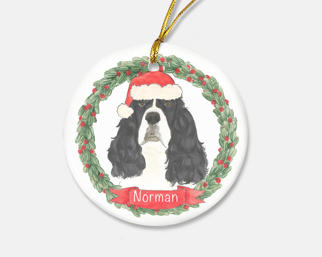 Personalized English Springer Spaniel (Black) Christmas Ornament