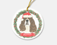 Personalized English Springer Spaniel (Liver) Christmas Ornament
