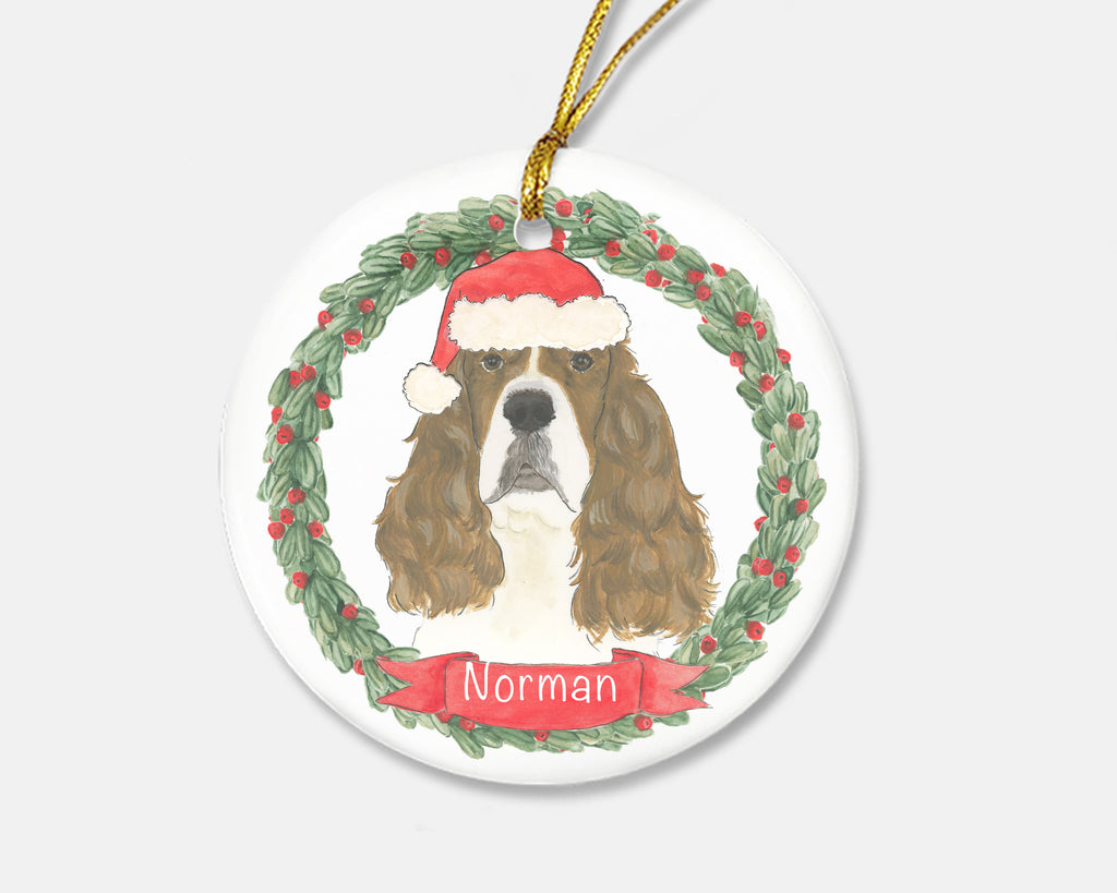 Personalized English Springer Spaniel (Red) Christmas Ornament