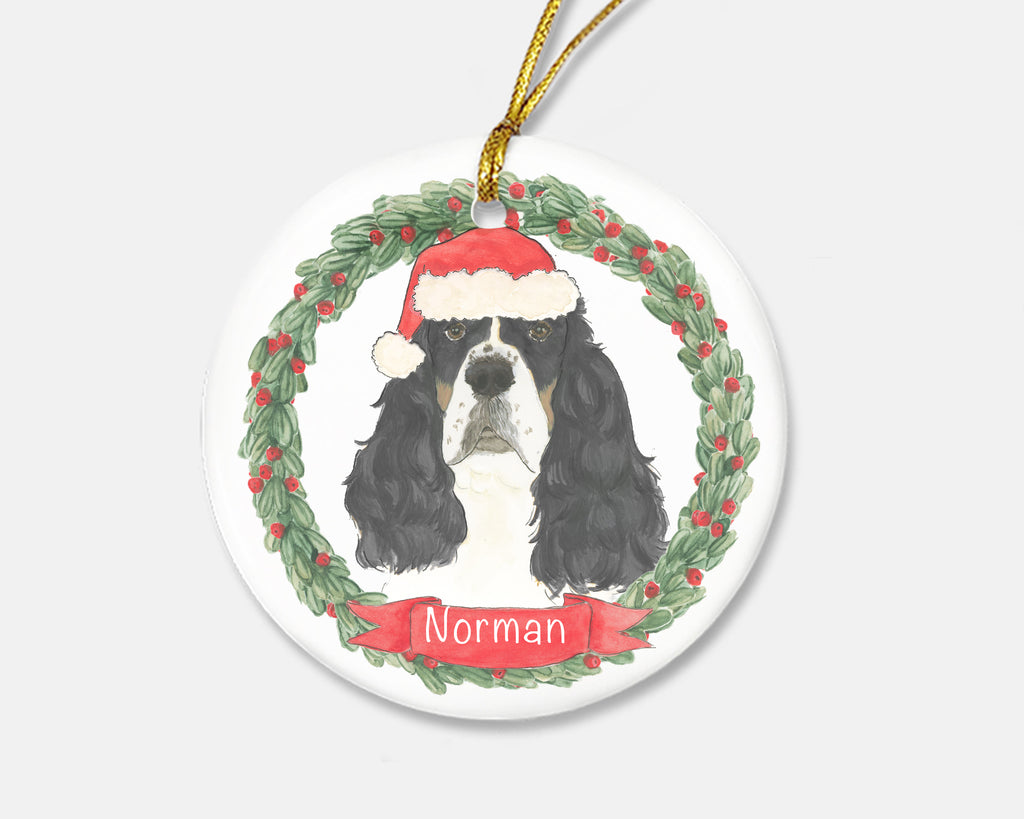Personalized English Springer Spaniel (Tricolor) Christmas Ornament