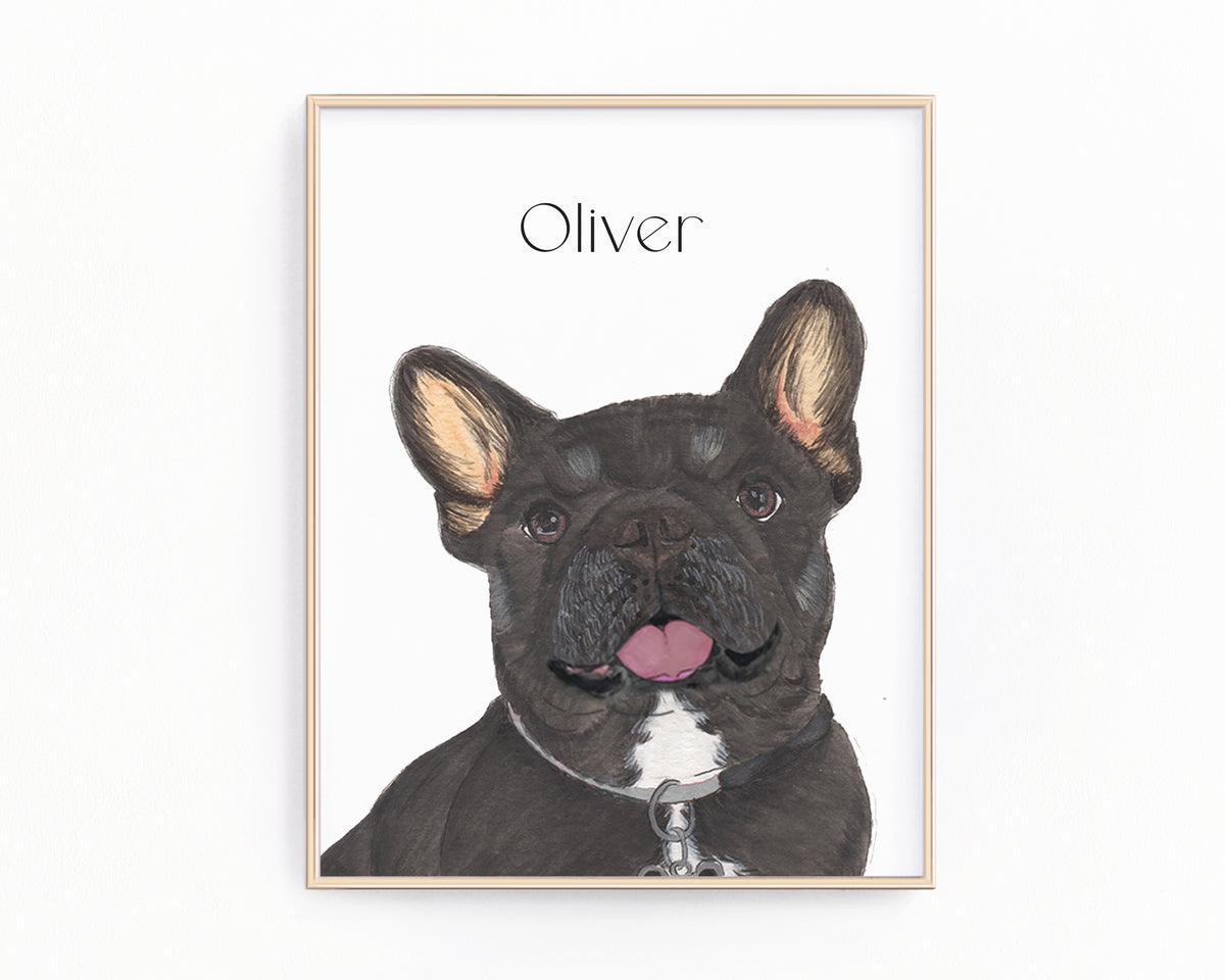 Personalized Frenchie (Black & Tan Tricolor) Fine Art Prints