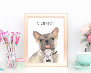 Personalized Frenchie (Blue Fawn Tricolor) Fine Art Prints