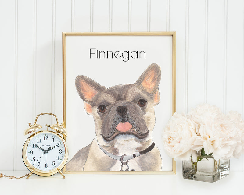Personalized Frenchie (Blue Fawn Tricolor) Fine Art Prints