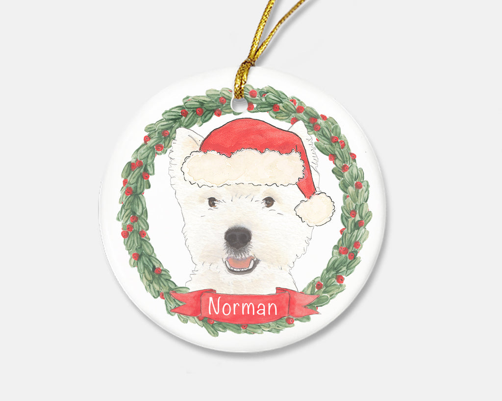 Personalized West Highland Terrier Christmas Ornament