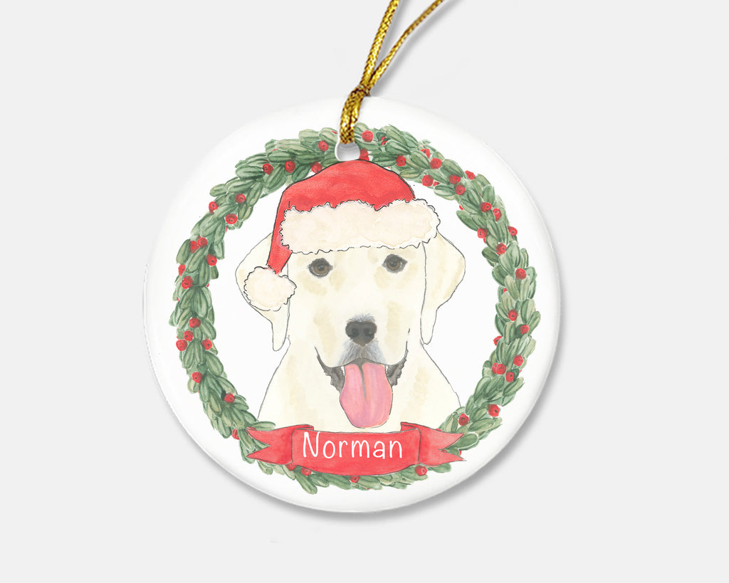 Personalized Labrador (White) Christmas Ornament