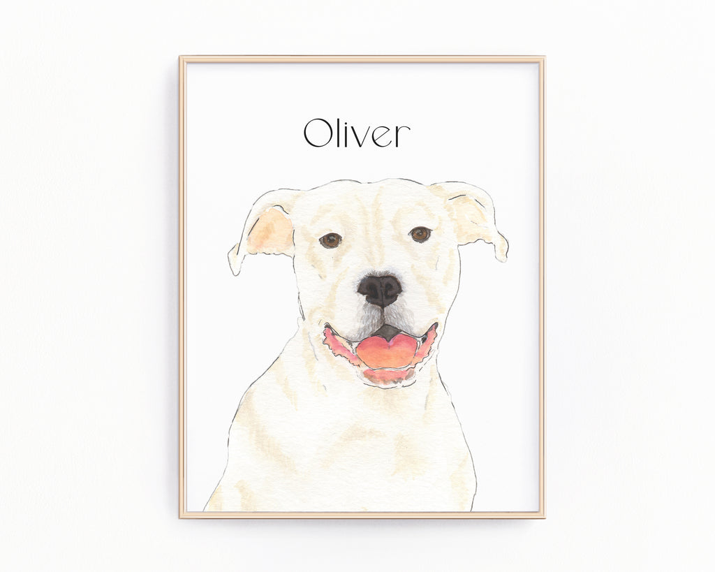 Personalized Pitbull (White) Fine Art Prints