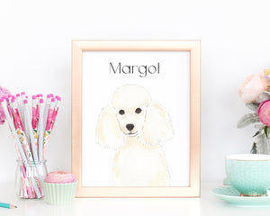 Personalized Poodle (White) Fine Art Prints