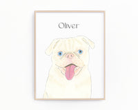 Personalized Pug (White) Fine Art Prints