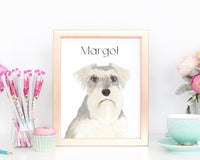 Personalized Schnauzer (Grey and White) Fine Art Prints