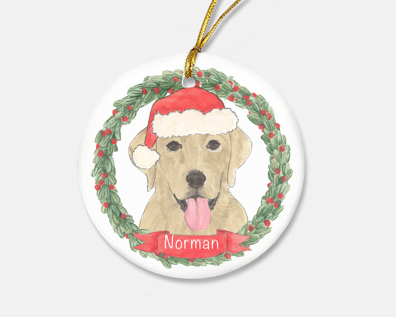 Personalized Labrador (Yellow) Christmas Ornament